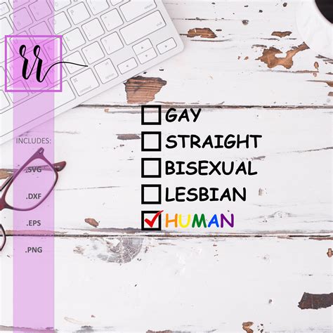 Gay Lesbian Bisexual Human SVG Pride SVG LGBT Cut File Rainbow Pride