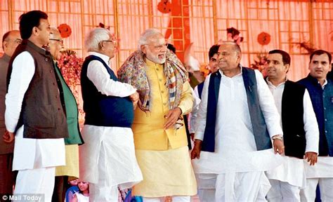 Modi Charms All Mulayamdom Pm Steals The Show At Tilak Ceremony Of