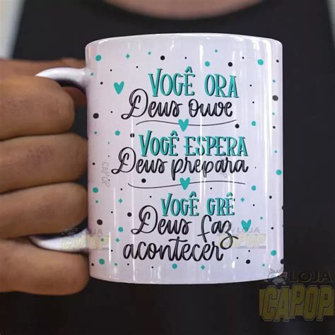 Caneca Personalizada Frases Deus Faz Acontecer Canecas