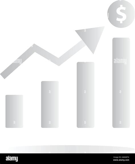 Diagramm wachsenden bar Symbol auf weißem Hintergrund Flat Style