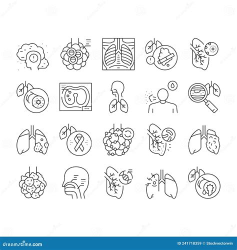 Respiratory Disease Collection Icons Set Vector 241718359