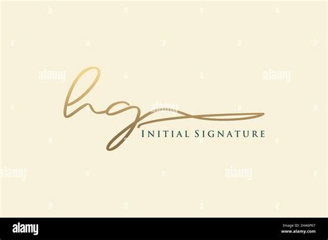 Hg Letter Signature Logo Template Elegant Design Logo Hand Drawn