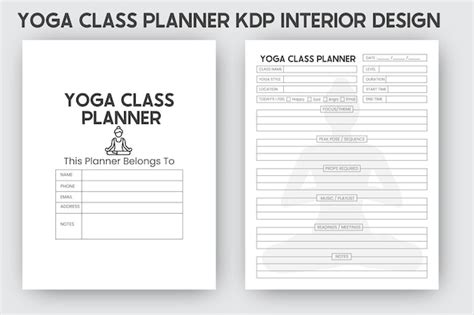 Yoga Class Planner En Tijdschrift Kdp Interieurontwerpen