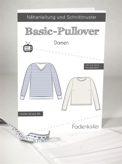 Schnittmuster Fadenk Fer Basic Pullover Damen Stoffe Werning