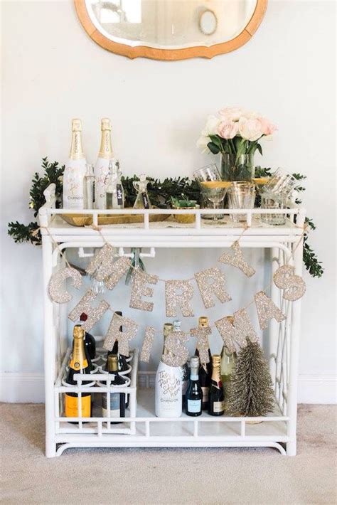 25 Christmas Bar Cart Styling Ideas » Lady Decluttered