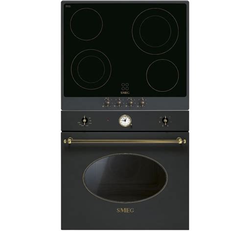 Pachet Smeg Electric NEGRU ANTRACIT Cuptor SF800AO Plita P864AO