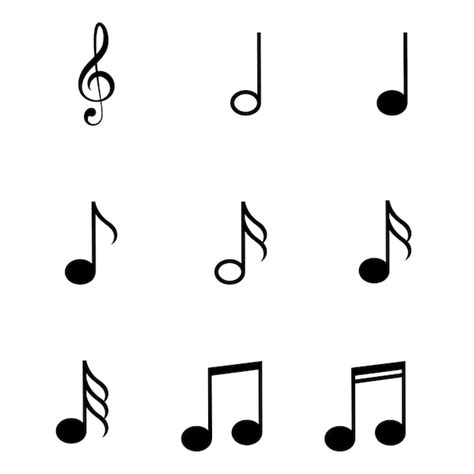 Conjunto de iconos de notas musicales ilustración vectorial del símbolo