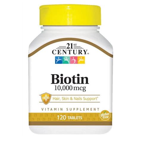 21 Century Biotin 10000 Mcg 120 Tablets Super Supplement