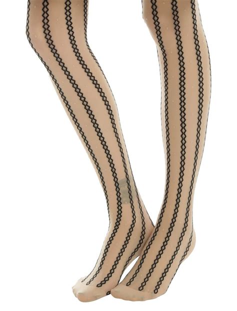 Blackheart Chain Stripe And Polka Dot Sheer Tights Hot Topic