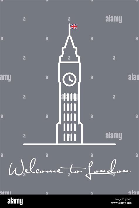 Bienvenue à Londres Carte De Souhaits Vector Illustration Avec Licône