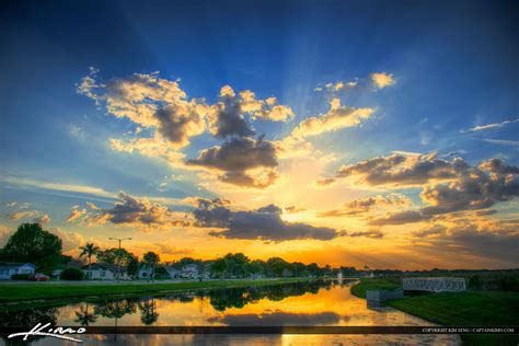 St Cloud Florida Sunset Lakefront Park | HDR Photography by Captain Kimo