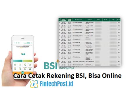 Cara Cetak Rekening Koran Bank Syariah Indonesia BSI Fintech Post