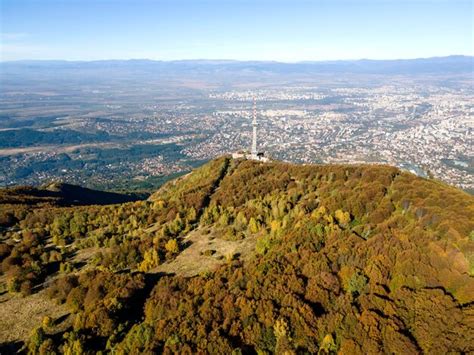 Premium Photo Aerial Autumn Panorama Of Vitosha Mountain Bulgaria