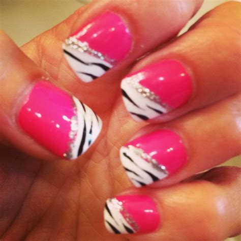 Pink And Zebra Nails This Would Be So Cute When I Do My Pink Zebra