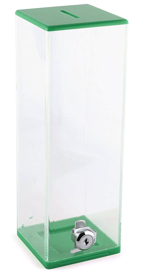 MCB Donation Box Ticket Box 10 Tall Square Acrylic Donation