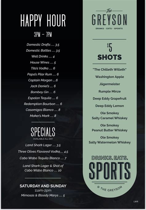 The Greyson - New Drink Menu 🍻 🍷 🍸