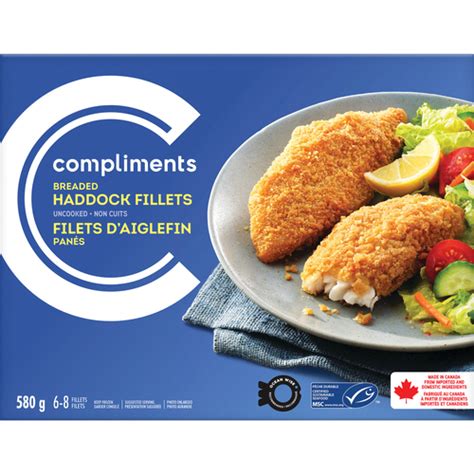 Frozen Haddock Fillets Breaded 580 G Complimentsca
