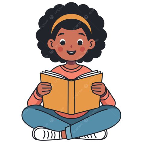 Menina Lendo Livro Desenho Png - A Menina Fofa Está Sentada E Lendo Um Desenho Animado De Livro Vetor ...