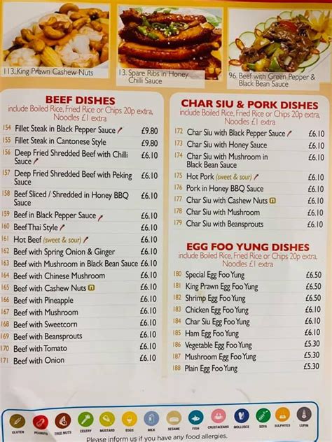 Menu At Fei Wong Restaurant Greenock