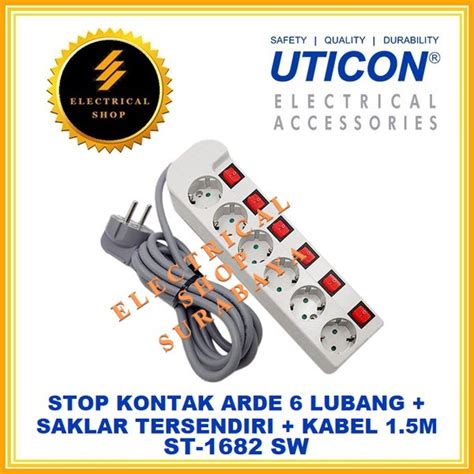 Jual Uticon Stop Kontak Arde Cp Lubang St Sw Saklar Kabel M