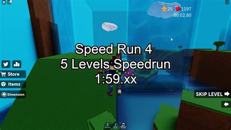 Speed Run 4 5 Levels No Skips 1 59 Xx Youtube