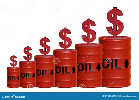 Oil And Dollars On Barrels 3d Rendering Stock Illustration