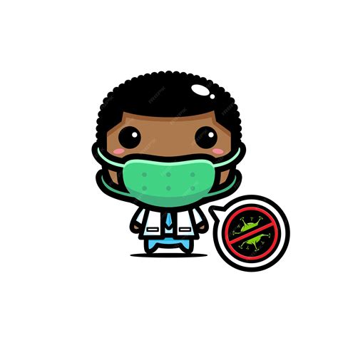 Premium Vector | Design of doctor wearing a mask