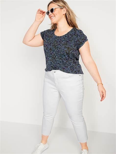 EveryWear Overdyed Floral Print Scoop Neck T Shirt For Women Old Navy