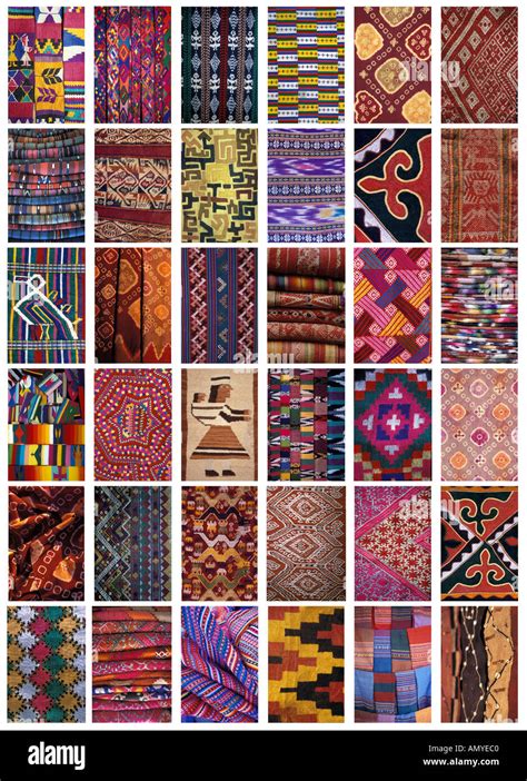 Collage De 36 Patrones Textiles De Todo El Mundo Asia Y América Latina