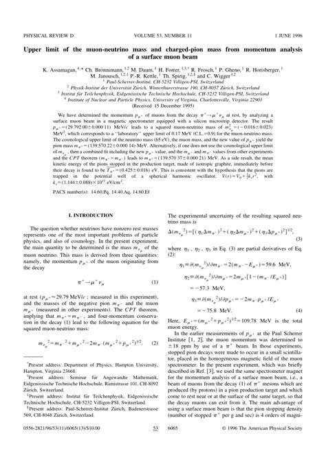 (PDF) Upper limit of the muon-neutrino mass and charged-pion mass from ...