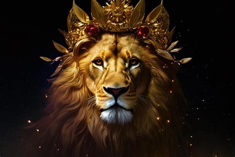 Lion Wearing Crown Wallpaper