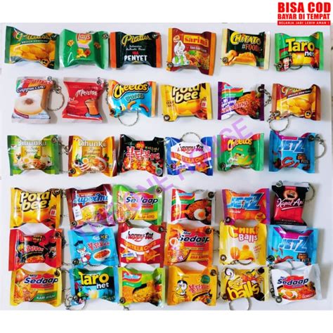 Jual NEW Gantungan Kunci Motor Mobil Tas Miniatur Snack Makanan Minuman