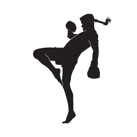 Muay Thai Fighter Isolated Vector Silhouette 15544431 Vector Art At