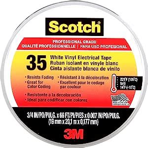 Scotch 35 White Vinyl Electrical Tape 0 75 In X 66 Ft 10828