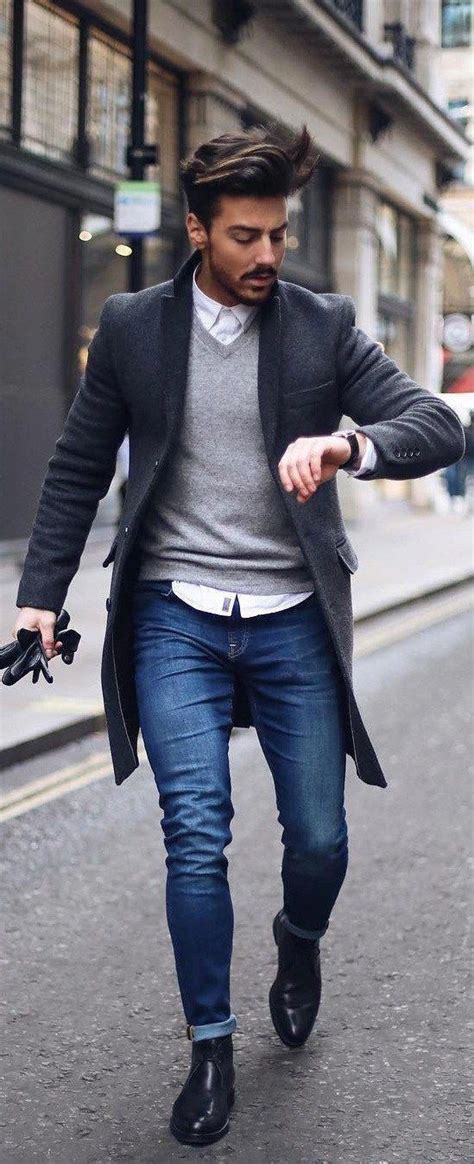 How Men Should Style Their Overcoat | Mens fashion jeans, Mens clothing ...