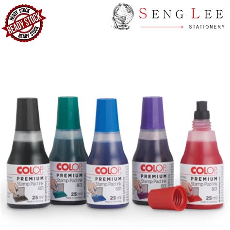 Colop Stamp Pad Ink 25ml Blue Black Red Green Purple Shopee