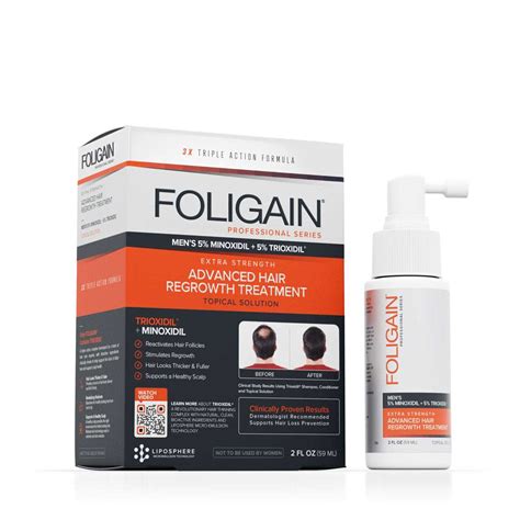 Foligain Advanced Hair Regrowth For Men Minoxidil 5 Trioxidil 5 Foligain Usa