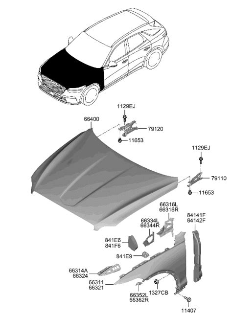 66311 IT000 Genuine Hyundai PANEL FENDER LH