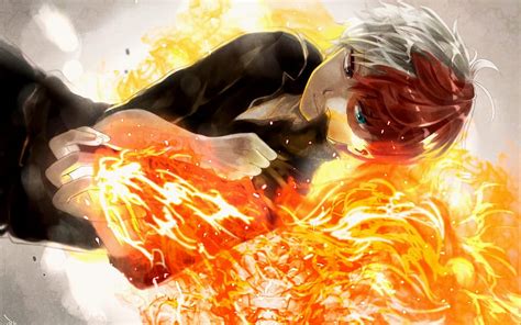 Boku No Hero Academia Todoroki Shouto Manga Japonés Personajes Masculinos De Anime Fondo De