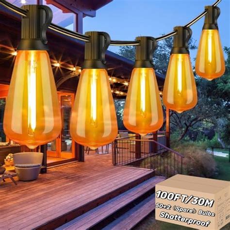 AzureStar Outdoor Festoon Lights 30M Mains Powered 100FT Festoon Lights