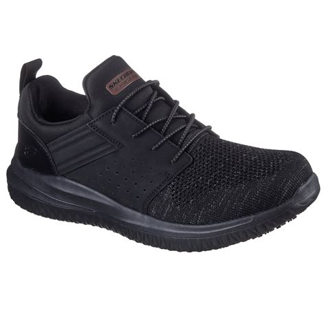 skechers work mens delson  oteron slip resistant bungee slip
