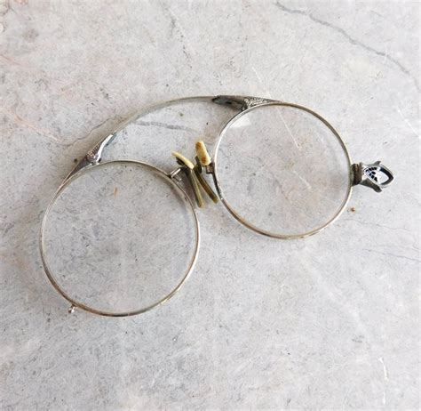 Vintage Antique Pince Nez Eyeglasses Edwardian Steel Frames Etsy