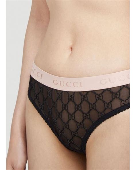 Gucci Gg Logo Sheer Lace Lingerie Set In Natural Lyst Australia