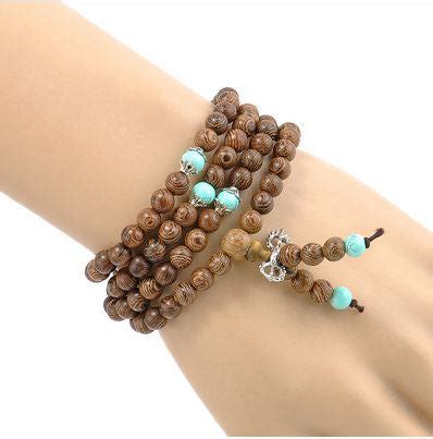 Bracelet ou collier Mâlâ Tibétain en Bois de Santal Allure Zen