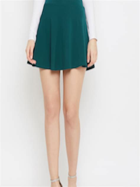 Buy Uandf Women Green Solid Mini Flared Skirt Skirts For Women 13712710