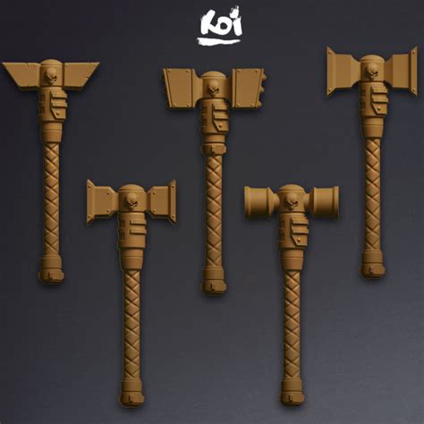 3d Printable Hammers Of Justice Weapon Set By Denys Makarenko