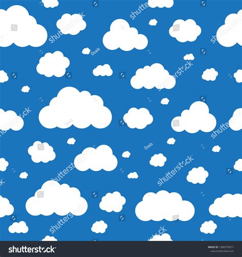 Cute Clouds Seamless Pattern Cloud Background Stock Vector Royalty