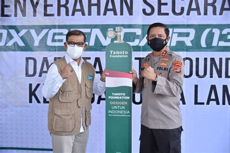 Polda Lampung Terima 13 5 Ton Oksigen Dari Tanoto Foundation ANTARA News