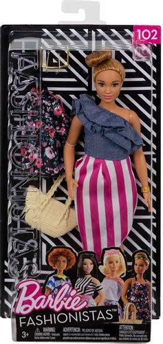 Boneca Barbie Fashionista Curvy 102 Gordinha Look Modelo Frete Grátis