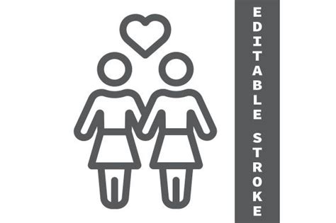 Lesbian Couple Line Icon Graphic By Fox Design Creative Fabrica
